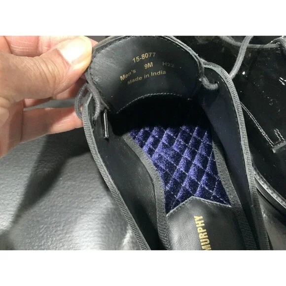 JOHNSTON & MURPHY GAVNEY Size 9 Black Patent - Picture 7 of 7